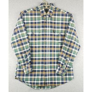 Roper Western Shirt Mens 2XL Plaid‎ Green Blue Yellow